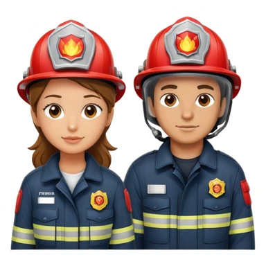 firefighter with his girlfriend sticker