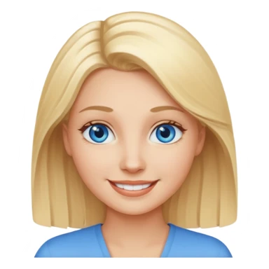 Blonde with as few details as possible, only her face sticker