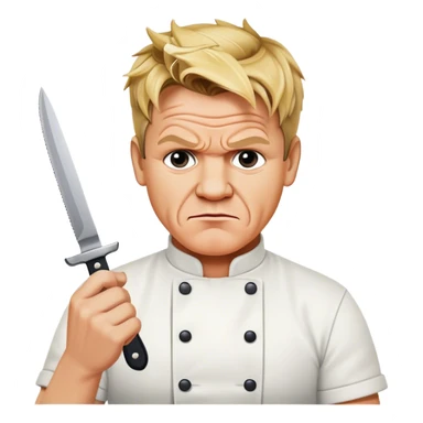 Gordon Ramsay with a knife  sticker