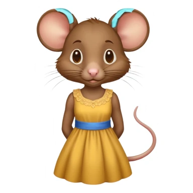 female rat with long hair sticker