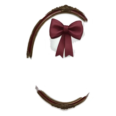  burgundy bow on Vintage mirror sticker