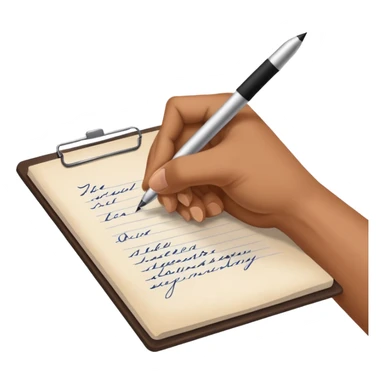 hand with write on the paper sticker