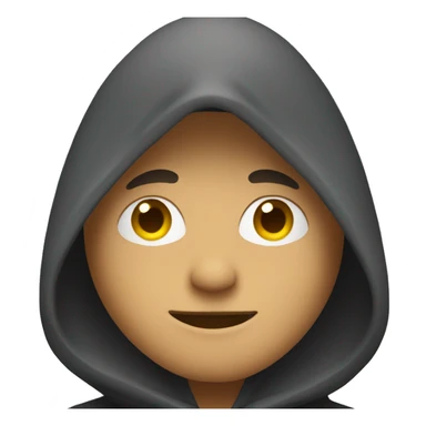 Man wearing a hood covering his face sticker