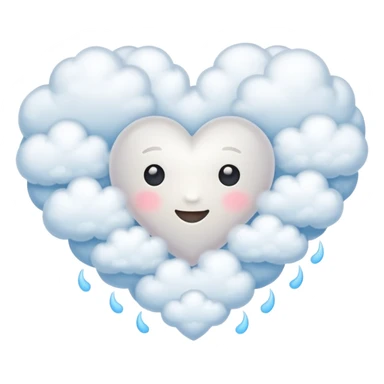 heart made from clouds sticker