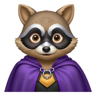 . l'expression du visage du raton est ultra surpris "shock" alors ce raton laver doit être équipé d'une cape de thieving noir avec trim bordure mauve comme dans le jeu old school runescape. au centre de la cape une icone de masque de voleur est visible  sticker