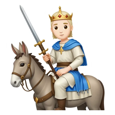 Saint Mitros of Dunach sitting on donkey with sword sticker