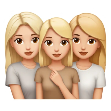 3 girls. 2 blonde 1 brunette. Besties sticker