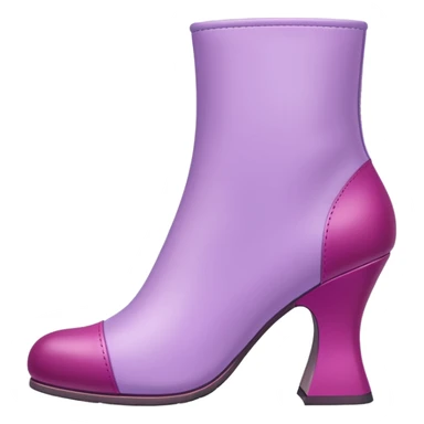 lilac colored boot with magenta heel and toe cover sticker