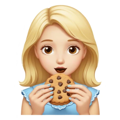 Blonde girl eating cookies sticker