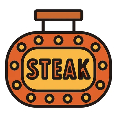 classic steakhouse sign, warm lighting sticker
