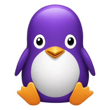 a purple penguin who is sitting and working on code  sticker