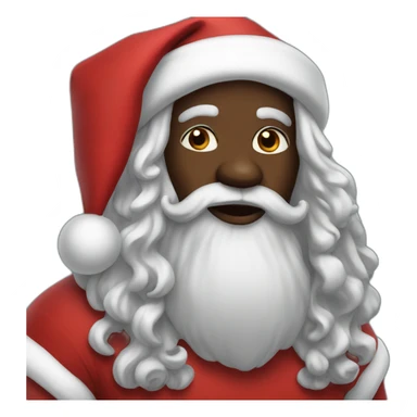 black santa with long hair sticker