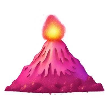 Pink ombre erupting volcano with hearts and glitter  sticker