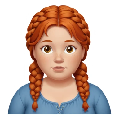 fat redhead woman with braided hair sticker