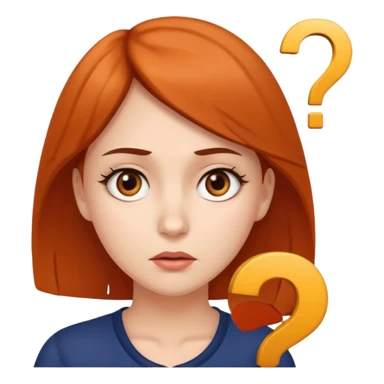 The beautiful woman looked confused, like she had a question mark on her face. sticker