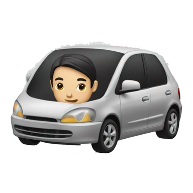 asian Person driving a car sticker