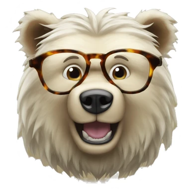 super saiyan bear with glasses sticker