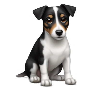 All Black jack Russell terrier sticker