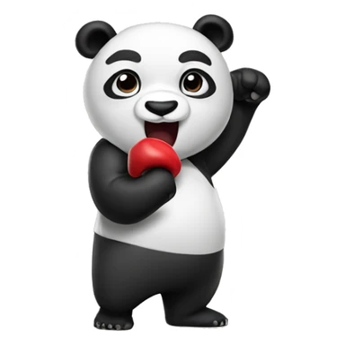 panda with punch sticker