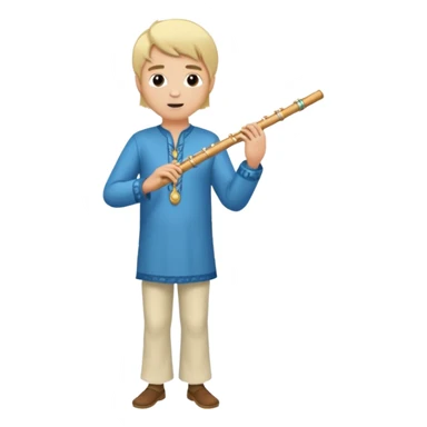 blonde man playing flute full body sticker