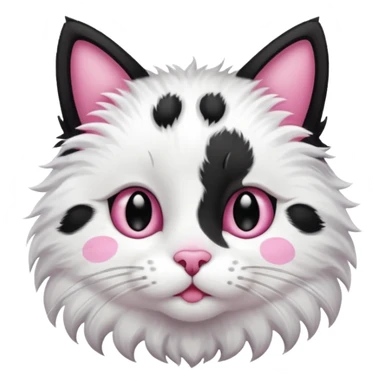 Cute cat black and white stain like a cow sticker
