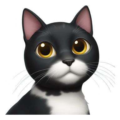 Black cat with white spot on chest  sticker