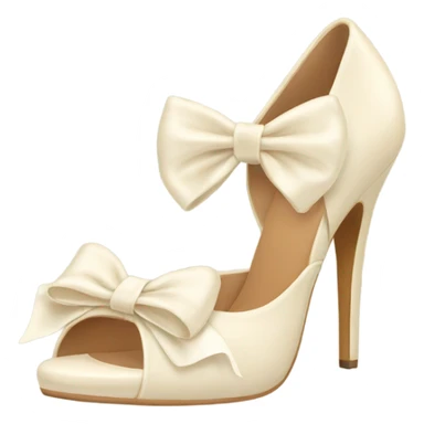 Cream Heels with bow sticker