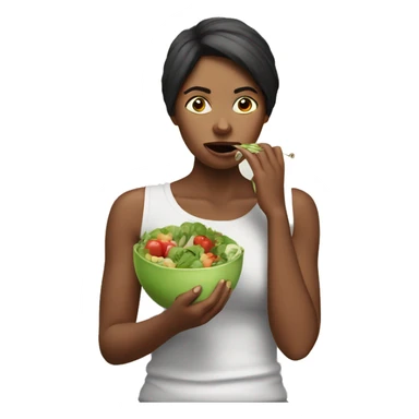 Woman eating healthy and not liking it sticker