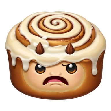 angry cinnamon roll sticker