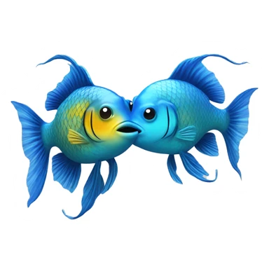 Two blue coy fish swimming around eachother  sticker