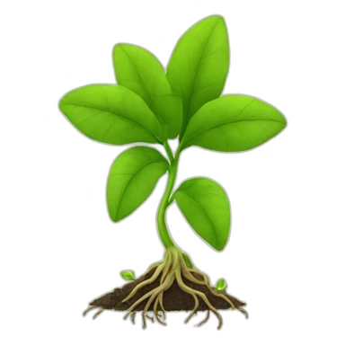 little plant with roots sticker
