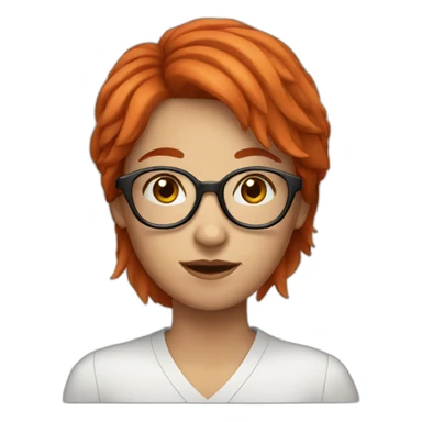 red haired girl with glasses sticker