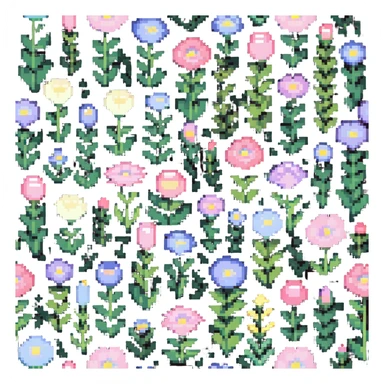 pastel flower garden sticker
