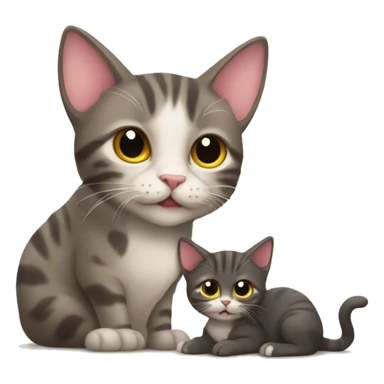father cat and baby kitten sticker