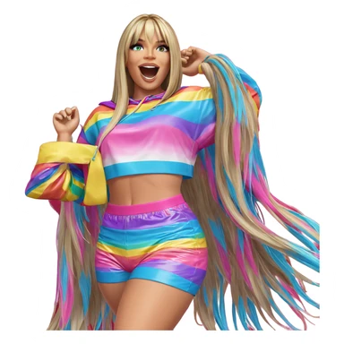 blonde girl in colorful outfit sticker