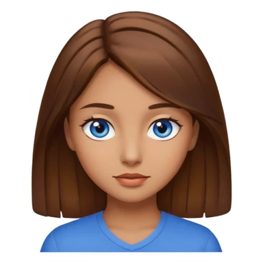  brown hair girl with blue eyes and olive skin sticker