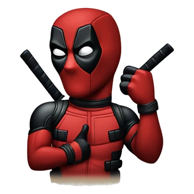 Deadpool with middle finger sticker