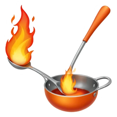 Un cucharón con una llama de fuego por debajo sticker