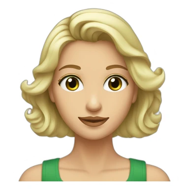 Mujer rubia con pelo ondulado y ojos verdes con hombre de pelo y barba gris y ojos verdes sticker