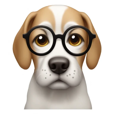 A dog with glasses  sticker