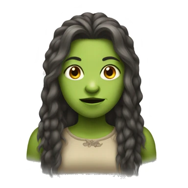 female ogre with long hair sticker