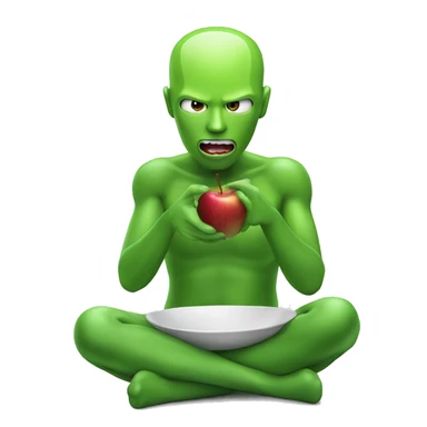 Green android eating an iOS Apple sticker
