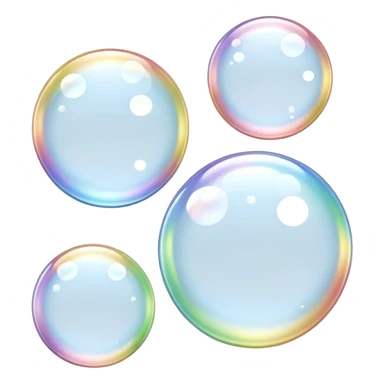 clear soap bubbles of varied sizes sticker