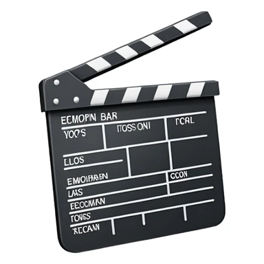 most basic film slate outline possible, stripped down to bare essentials, just a rectangle with clapper bar sticker