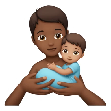two hands holding a little child silhouette sticker