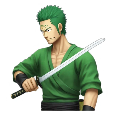 zoro from one piece with katana sticker