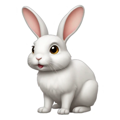 Rabbit White with name " pollito" sticker