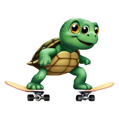 Turtle riding a skateboard  sticker