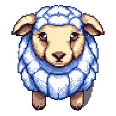 maximum blocky ultra-abstract pixel art Minecraft sheep emoji with only 2-4 large square pixels sticker