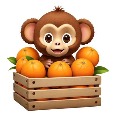Cheburashka in a crate of oranges sticker